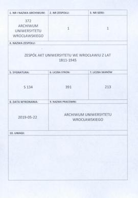 Statuten der Universität zu Breslau, 21.02.1816 - 1.10.1879