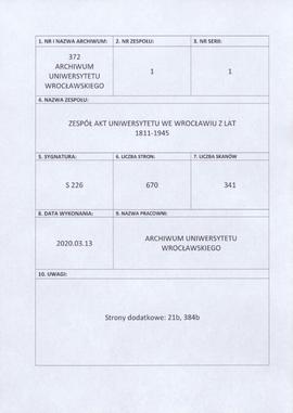 Spis studentów - dłużników za opłaty egzaminacyjne, 1904 - 1907