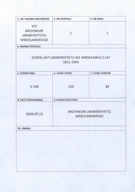 Übersicht der für die Studierenden an der Königlichen Universität zu Breslau erreichbaren Stipend...